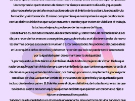 8 de Marzo: Manifiesto del Ayuntamiento de Víznar