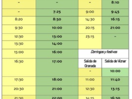Nuevo horario de Salidas Granada-Víznar