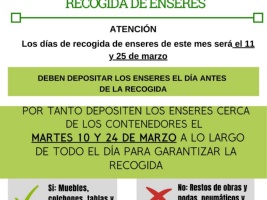 Aviso de recogida de enseres y ofibús de Caixabank Marzo 2026