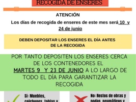 Aviso de recogida de enseres y ofibús de Caixabank Junio 2026