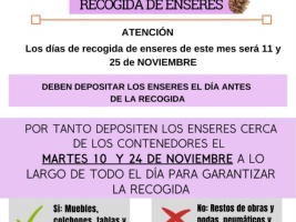 Aviso de recogida de enseres y ofibús de Caixabank Noviembre 2026