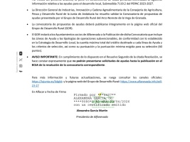 Publicación de la propuesta de convocatoria de ayudas del grupo de desarrollo rural del arco noreste de la vega de Granada (Alfanevada)